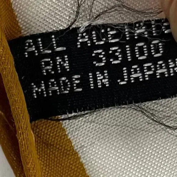 Vintage Gold Cream‎ Satin Square Scarf Geometric Stripes 26 x 26 - Picture 4 of 4